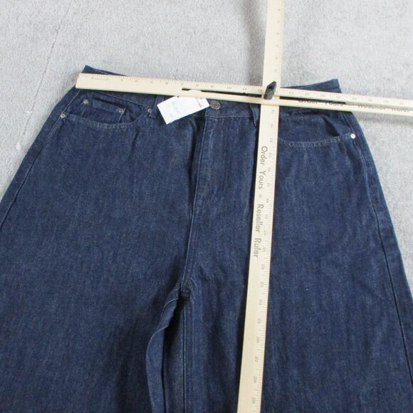 AFRM AJAX Barrel Jeans Womens 30 Blue Denim Wide Leg Dark Wash NWT NEW - Picture 6 of 13